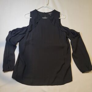 Mossimo Supply Co Black Long Sleeve Cut Out Blouse